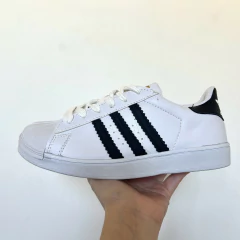 Adidas Superstar Blanca tiras negras - Fortaleza