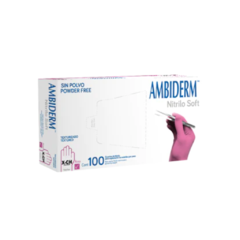 Guante de nitrilo rosa xch 100 pz AMBIDERM - comprar en línea