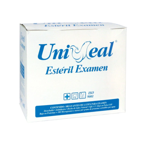 Guante para exploración estéril bajo en polvo ch 100 pz UNISEAL