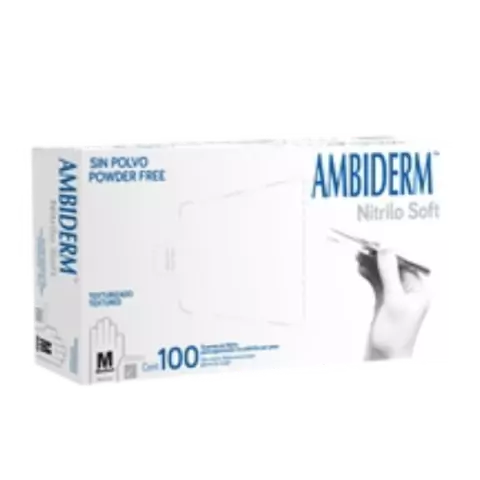 Guante de nitrilo blanco m 100 pz AMBIDERM