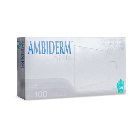 Guante de nitrilo verde ch 100 pz AMBIDERM - comprar en línea