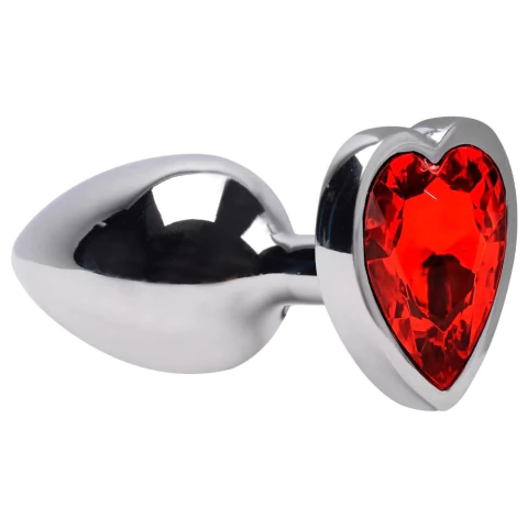Plug Anal G Coração Aço Inox - Vermelho
