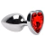 Plug Anal G Coração Aço Inox - Vermelho