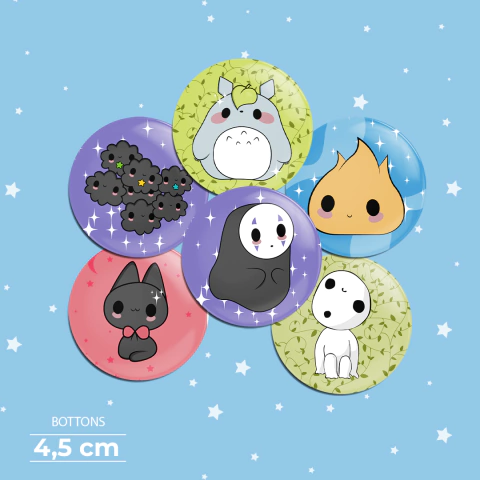 Bottons 4,5cm - Coleção Studio Ghibli