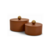 Pote Decorativo em Couro Caramelo P