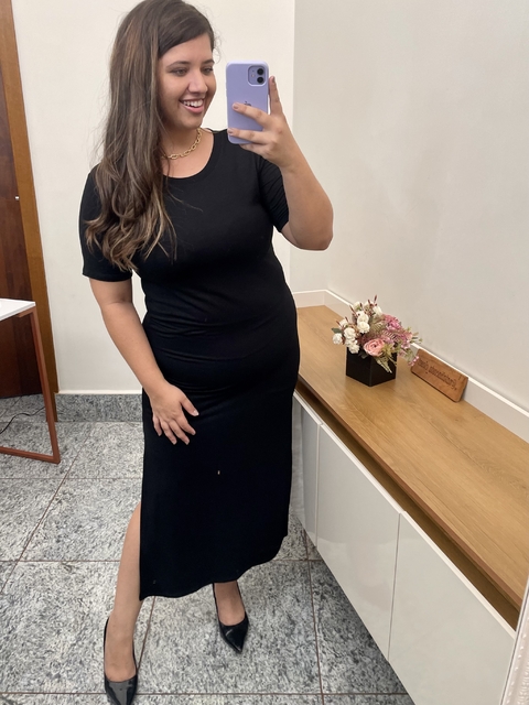 Vestido Malha Manga Curta lá