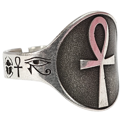 Anillo Ankh Egipcio en Plata 925 Regulable Llave de la Vida - comprar online