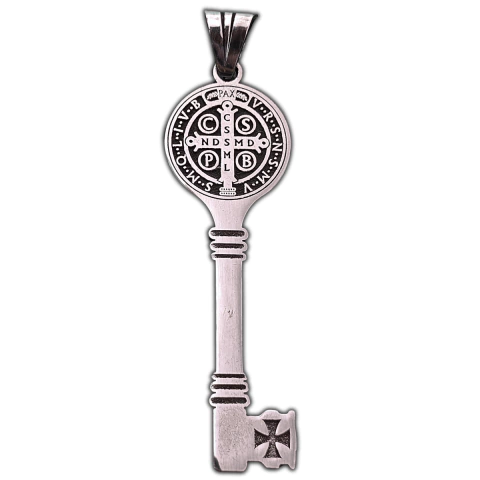 Dije Llave San Benito doble cara en Plata 925 - comprar online