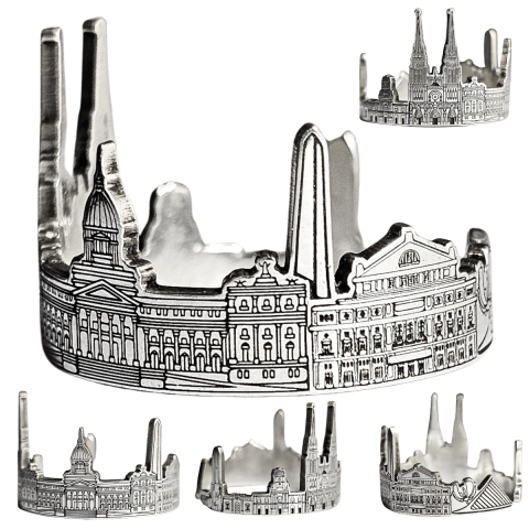 Anillo Argentina en Plata 925 - Edificios históricos en miniatura. - comprar online