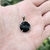 Dije Mini Espejo de Obsidiana Negra con Baño Plata 925 - Amarrarte