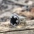 Anillo Espejo Obsidiana Diosa Hecate - Amarrarte