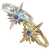 Anillo Estrella Lucero Boreal en 925 u Baño Oro 18k y con Zirconia Cúbica