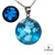 Collar Cielo con Nubes Encapsuladas en Acero - Brilla Azul en la oscuridad