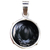 Dije Mini Espejo de Obsidiana Negra con Baño Plata 925