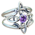 Anillo en Plata 925 Nudo de Bruja Fase Lunar con Turmalina, Obsidiana y Zirconia - comprar online