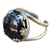 Anillo en Plata 925 o Alpaca con Obsidiana Negra y engarce en Hojas