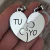 Dije Corazón Rompecabezas combinable Tu y Yo o Grabado Personalizado - tienda online