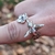 Anillo Colibrí en Flor de Plata 925 con Zirconía Cúbica - tienda online