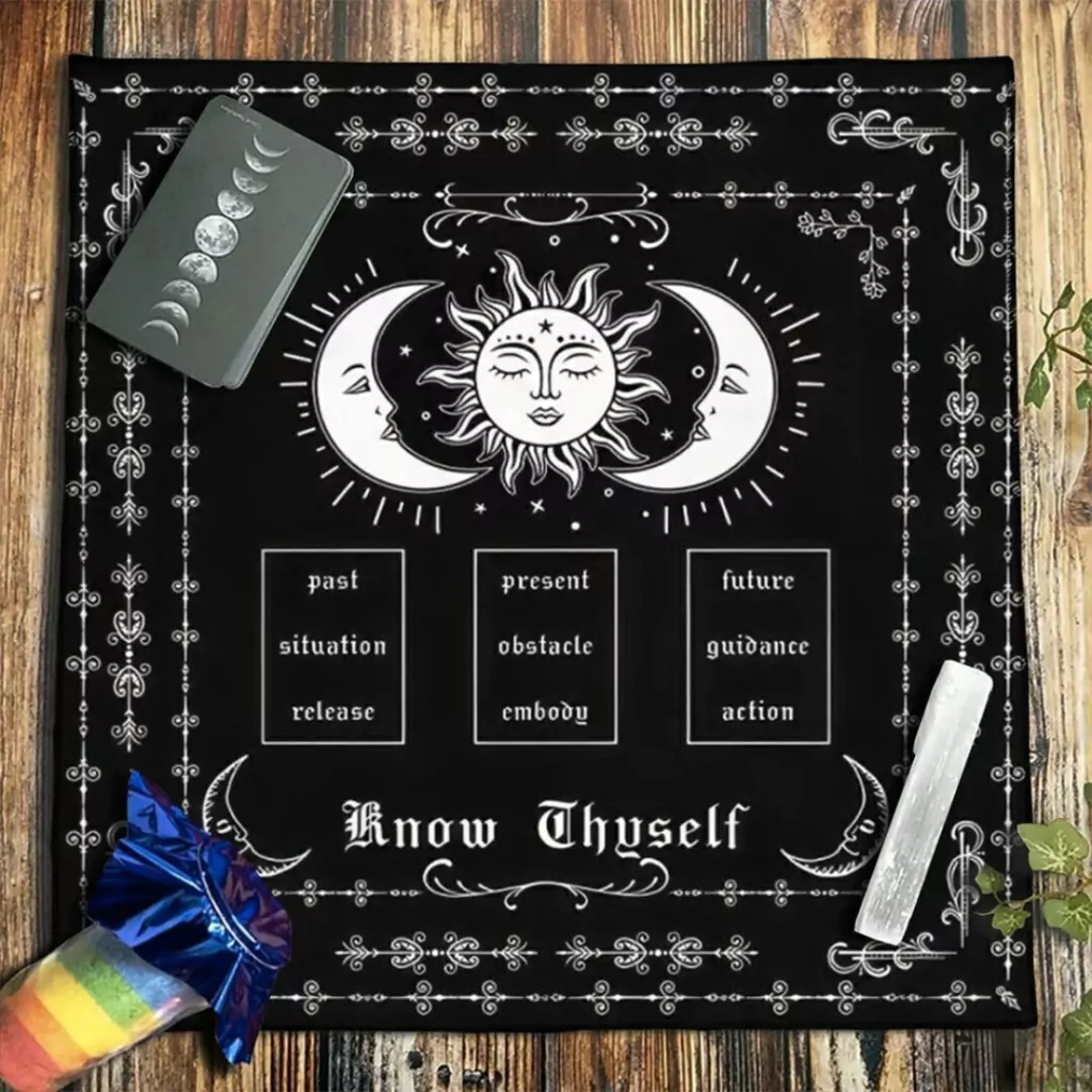 Paño Lectura del Tarot Altar Know Thyself