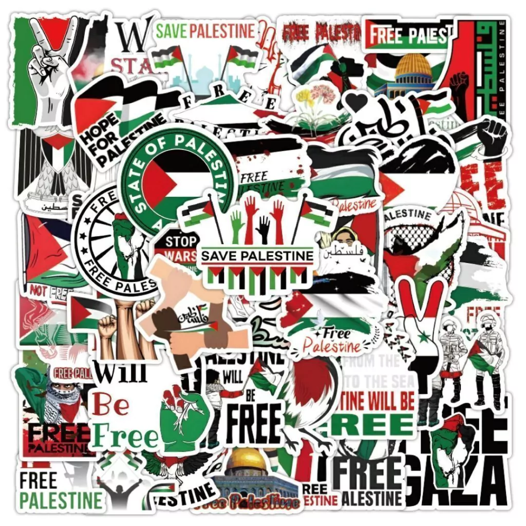 Calcomanías Paquete x50 Pegatinas de Vinilo a prueba de agua Free Palestina