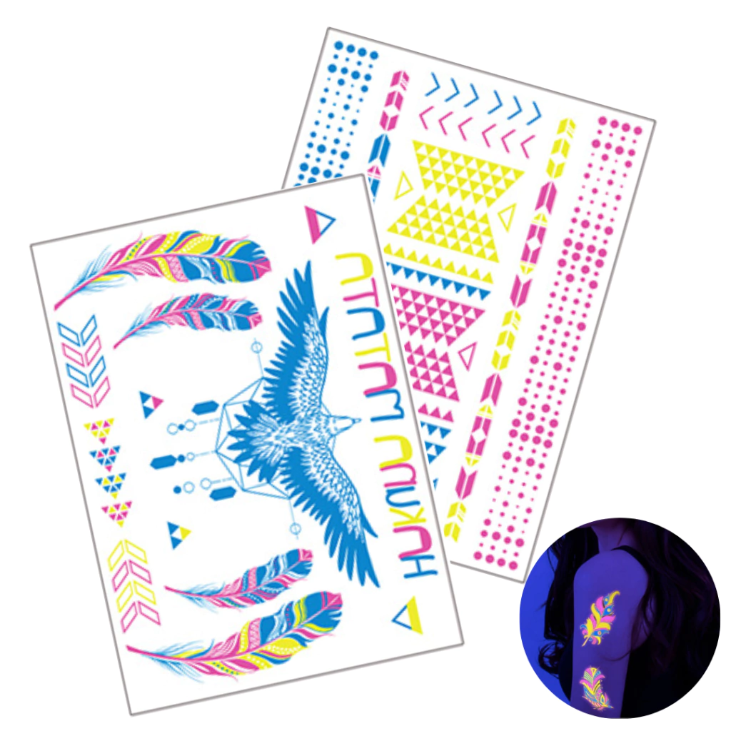 Tatuajes Neon Brillan con Luz Negra