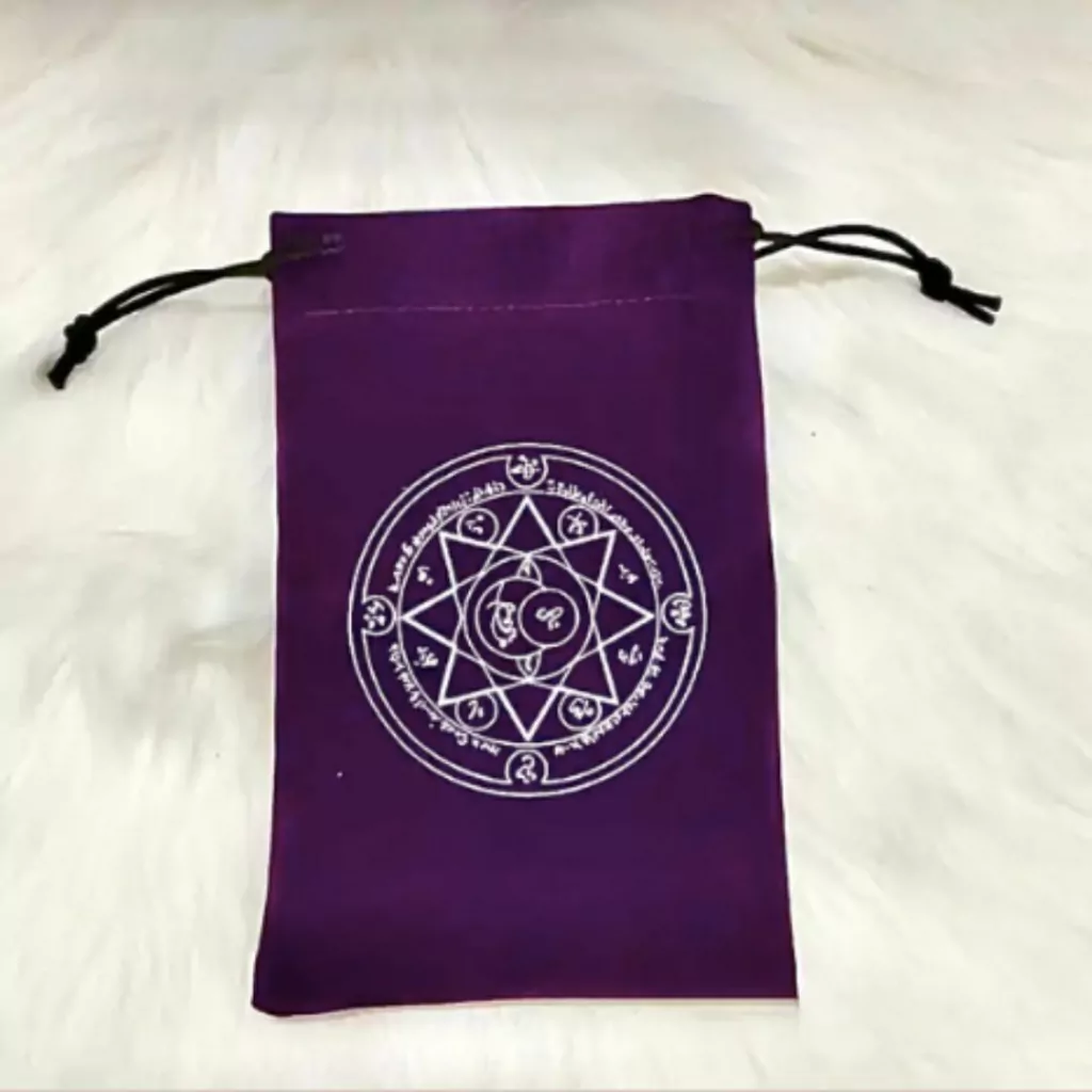 Bolsa Para Tarot Estuche Terciopelo Violeta Estampado