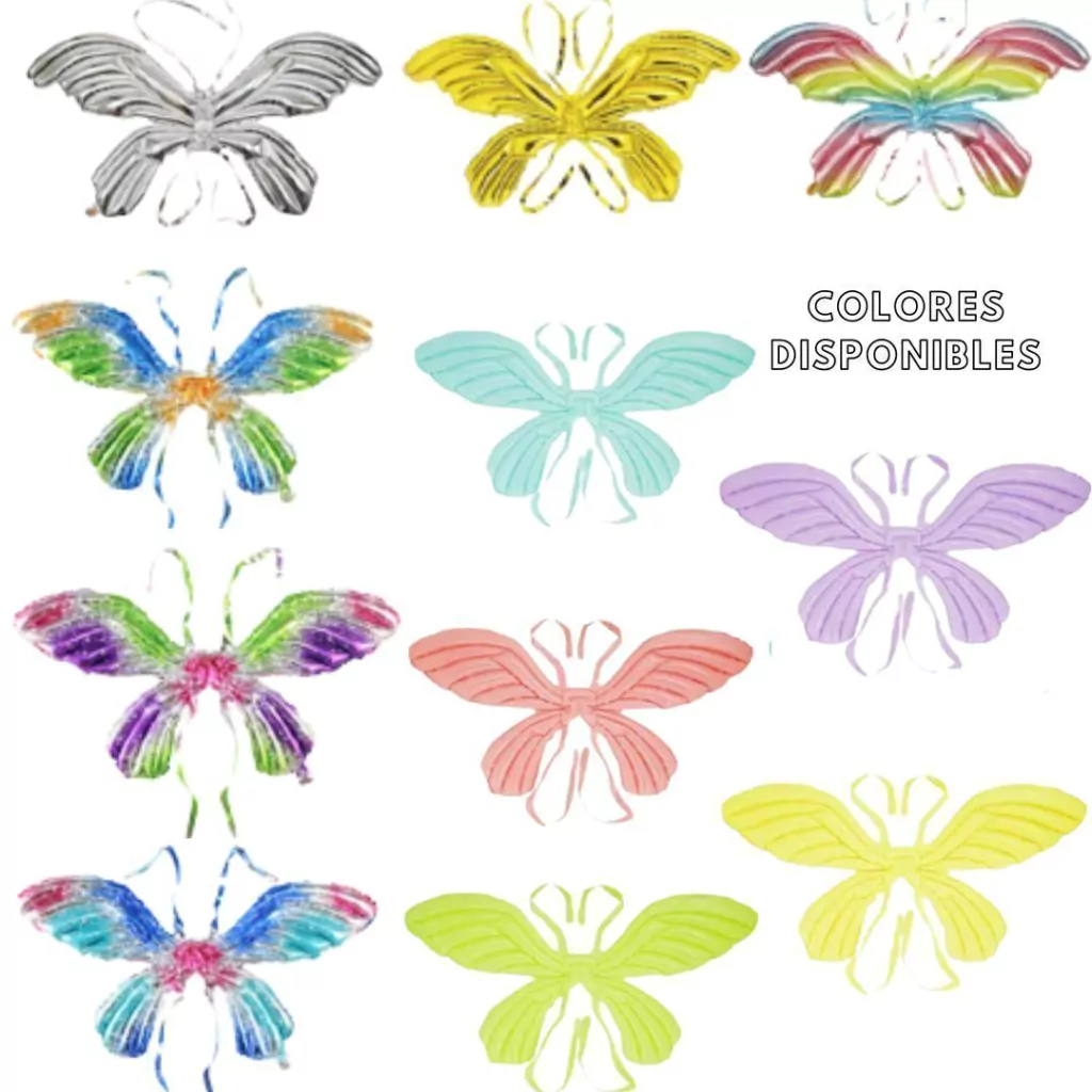 Alas Inflables Globo X3 Unidades Unicolor/Metalizado Colores Surtidos Disfraz Cosplay
