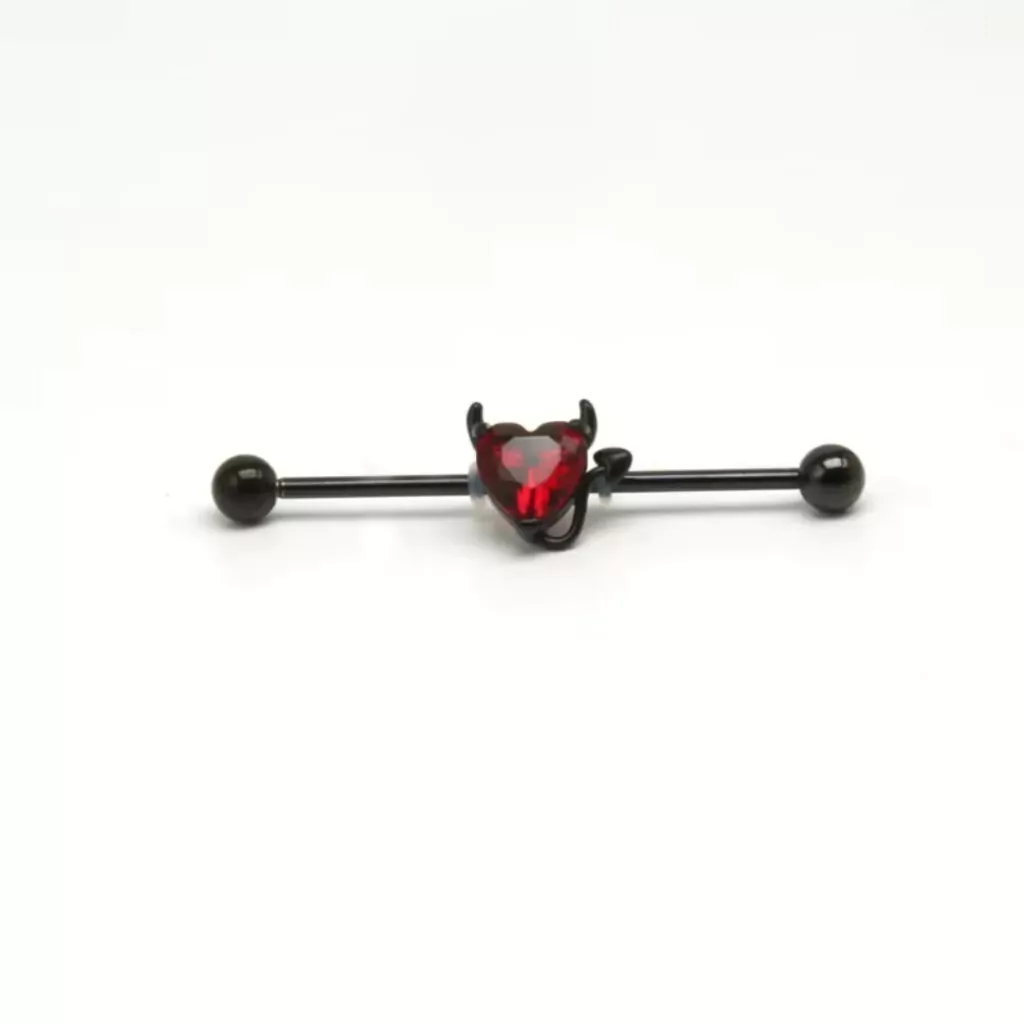 Piercing Tipo Industrial Devil Heart Corazon