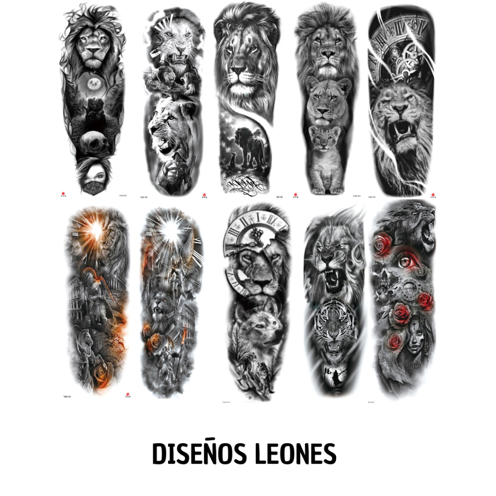 Tatuajes Temporales Grandes Leones 47 x 21 cm
