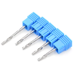 2 unidades - Fresa Router Cnc 1 Filo Metal Duro Ø3.175mm Upcut 35mm 1/8