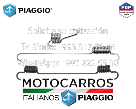 Piaggio Resortes Balatas Delantero/Trasero Izquierdo [B003002-KIT] (kit) (3 piezas)