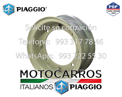 Piaggio Rin p/Llanta 4x8 Aros Interior y Exterior m10 [B074588R-KIT] (City 2014-19)
