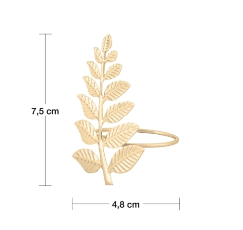 CJ 2 ANEIS P/GUARDANAPOS METAL FOLHA DOURADA 4x8x5