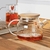 CHALEIRA DE VIDRO C/ TAMPA DE BAMBU HEART 600ML - Bitencourt Decor