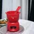 APARELHO FONDUE VERMELHO LAMOUR 500ml GANHA 2 GARFINHOS - Bitencourt Decor