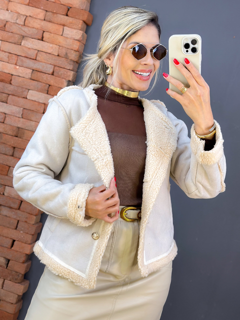 JAQUETA SUEDE TODA FORRADA EM PELINHOS_7152 - comprar online