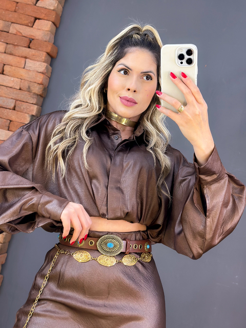CAMISA MAXI CROPPED COURINO ACETINADO_7194 - comprar online