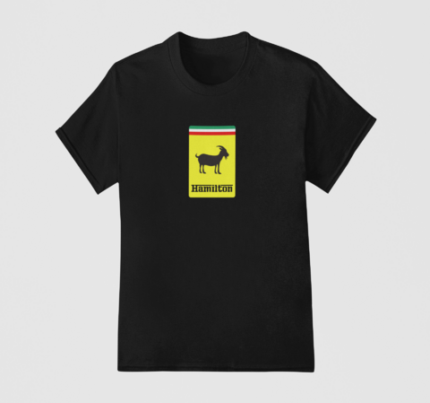 tshirt feminina ferrari hamilton goat