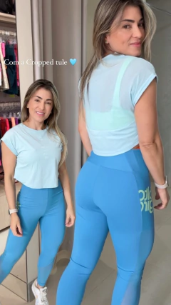 Cropped tule costas AG - Azul