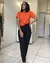 Cropped Alongado Linho Rustico Laranja - Pérola Deusa: Loja de Roupas - Roupas, Look Trabalho, Moda Online