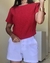 Cropped Alongado Linho Rustico Vermelho - Pérola Deusa: Loja de Roupas - Roupas, Look Trabalho, Moda Online