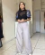 Calça Pantalona Alfaiataria Bege - loja online