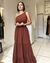 Vestido Longo Nula Manga Marrom - Pérola Deusa: Loja de Roupas - Roupas, Look Trabalho, Moda Online
