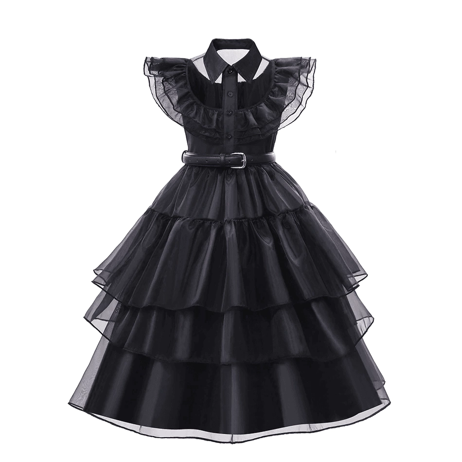 Vestido de Baile da Wandinha Infantill
