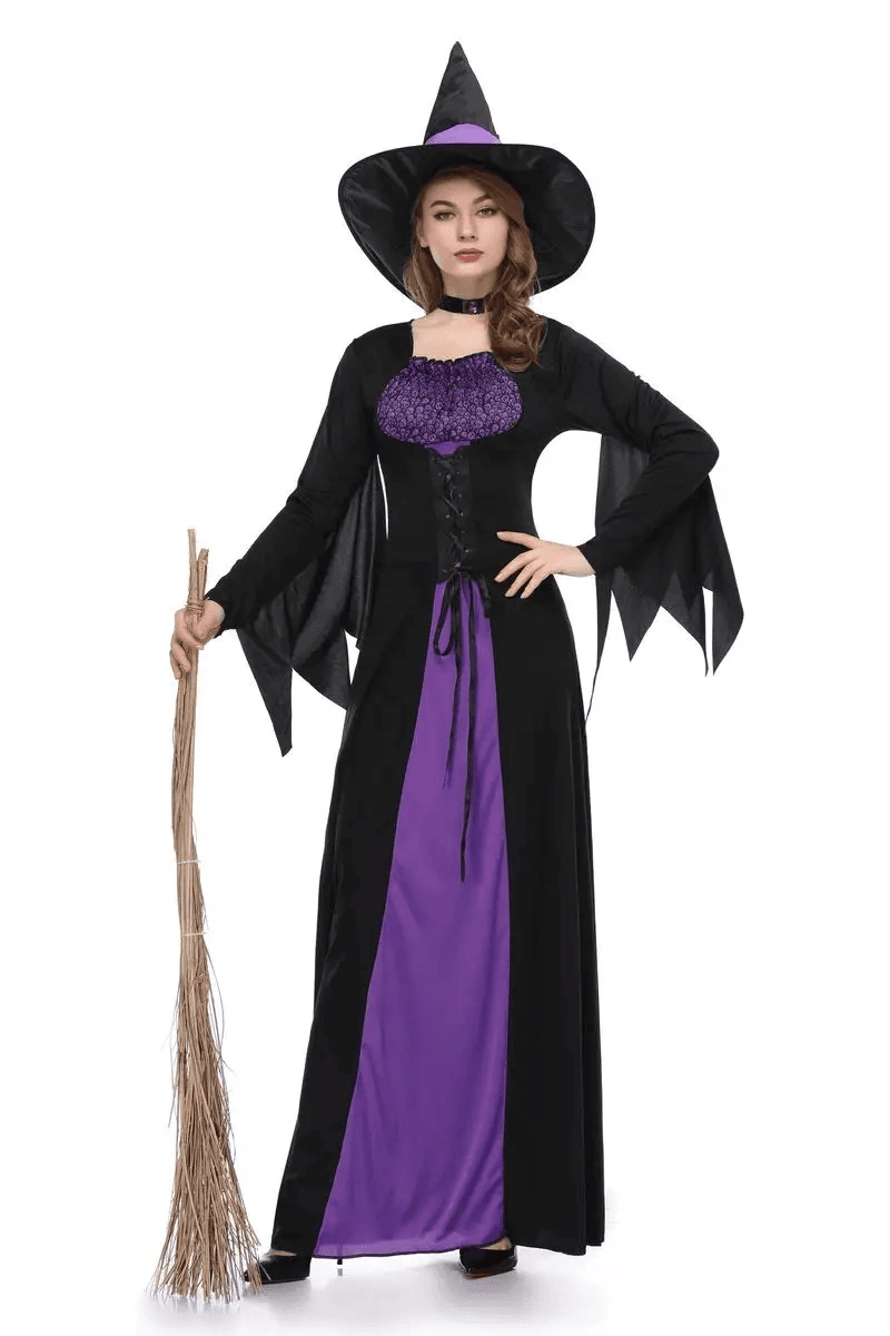 Fantasia Halloween Bruxa Roxa Adulta