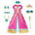 Fantasia infantil da Princesa Jasmine com vestido rosa e acessórios como tiara, brincos e cetro.