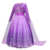 Vestido longo infantil da Princesa Elsa, em tons de roxo, com lantejoulas e cauda