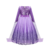 Vestido longo infantil da Princesa Elsa, com detalhes em lantejoulas e saia esvoaçante em tom de roxo.