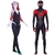 Fantasia unissex do Homem-Aranha Gwen e do Homem-Aranha, mostrando trajes completos e coloridos.