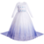 Vestido infantil Elsa Frozen, longo e com detalhes em azul, ideal para fantasias de princesas.